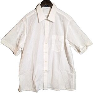 Vintage 80s Givenchy for Chesa Sheer Dot Button Shirt Made in‎ Singapore Size XL